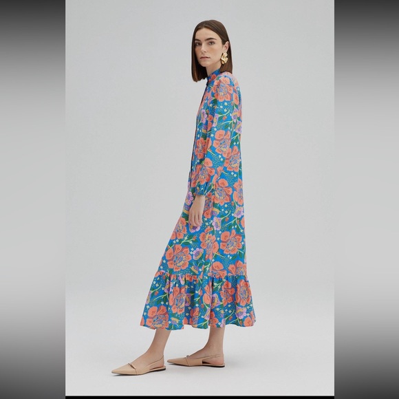 01 Salon Designer Privé Shirt Floral Dress - Picture 4 of 5